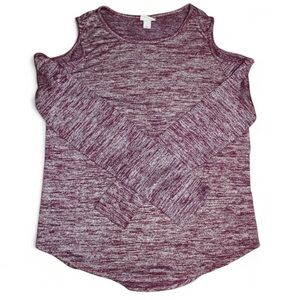 A New Day cold shoulder Long Sleeve Shirt XS Maroon Purple